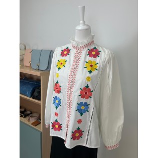Blusa Bordados Flores de...