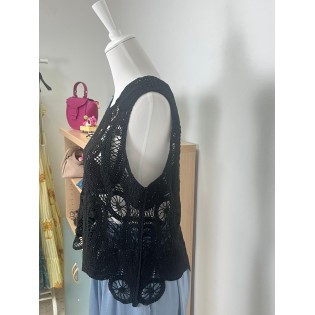 Top Croché Negro