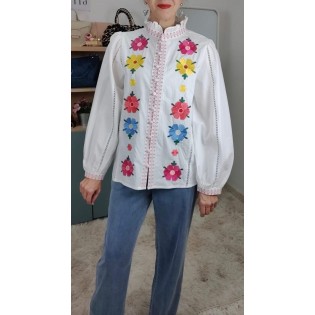 Blusa Bordados Flores de...
