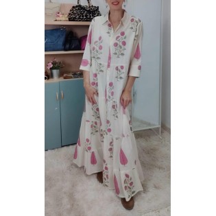 Vestido Flores Rosa