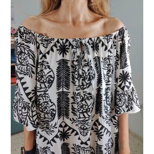 Vestido mangas Acampanadas