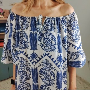 Vestido mangas Acampanadas